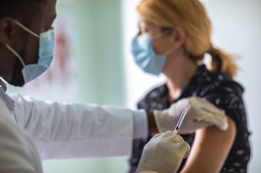 Woman having a vaccination