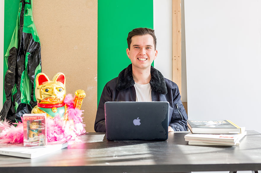 Jake Moore in his Backlit studio