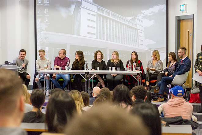 The panel of 'CBJ' alumni kicking off the Futures Day event