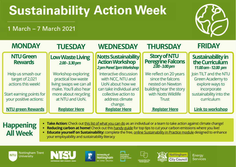 Sustainability action week timetable