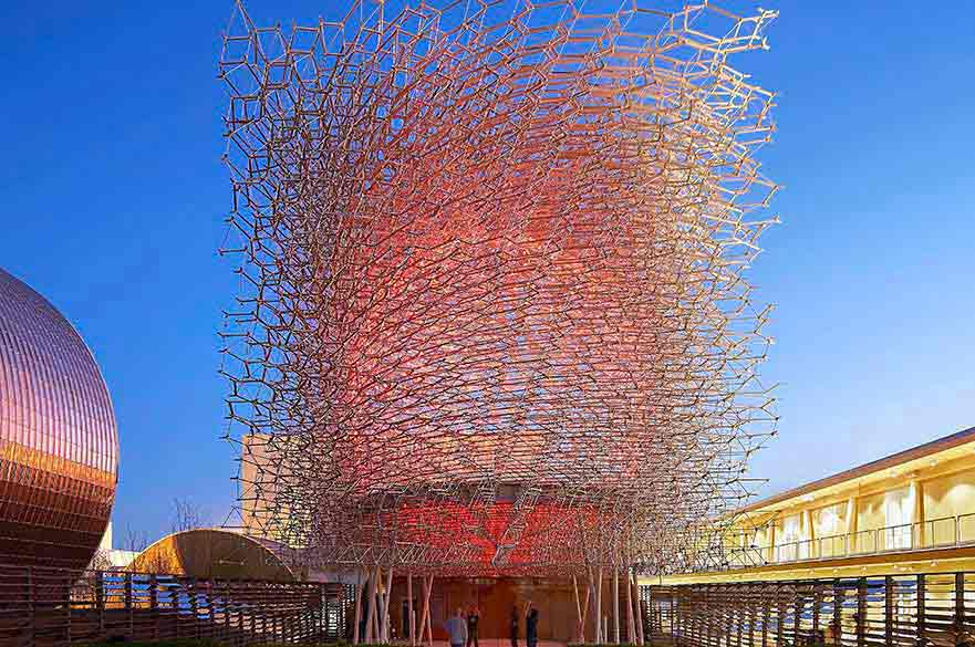 UK Pavilion at night