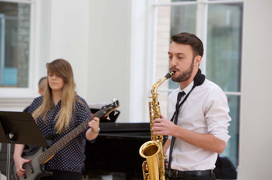 Saxophone player at concert