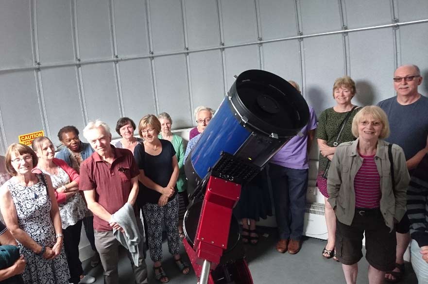 Audience with telescope