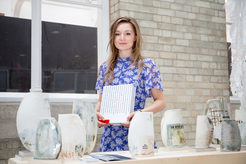 BA (Hons) Decorative Arts student Isabelle Pass pictured at the #NTUDEGREESHOW 