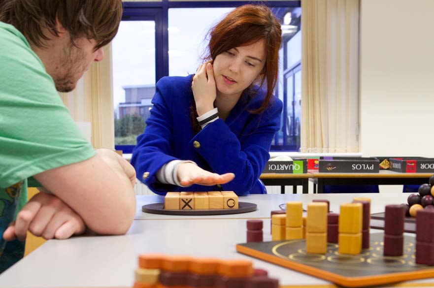 Students solving maths puzzles