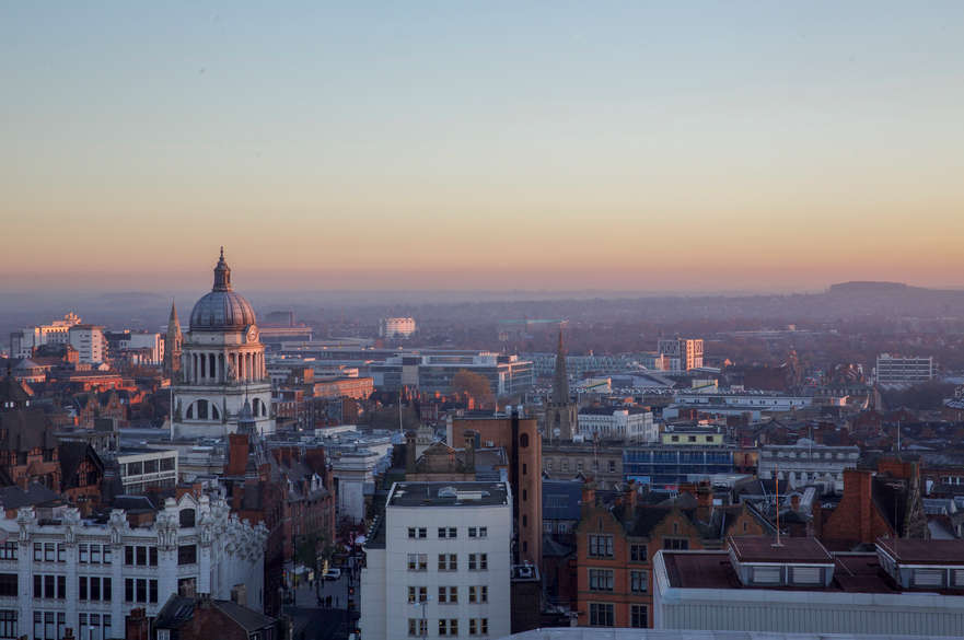 Nottingham Skyline at sunset