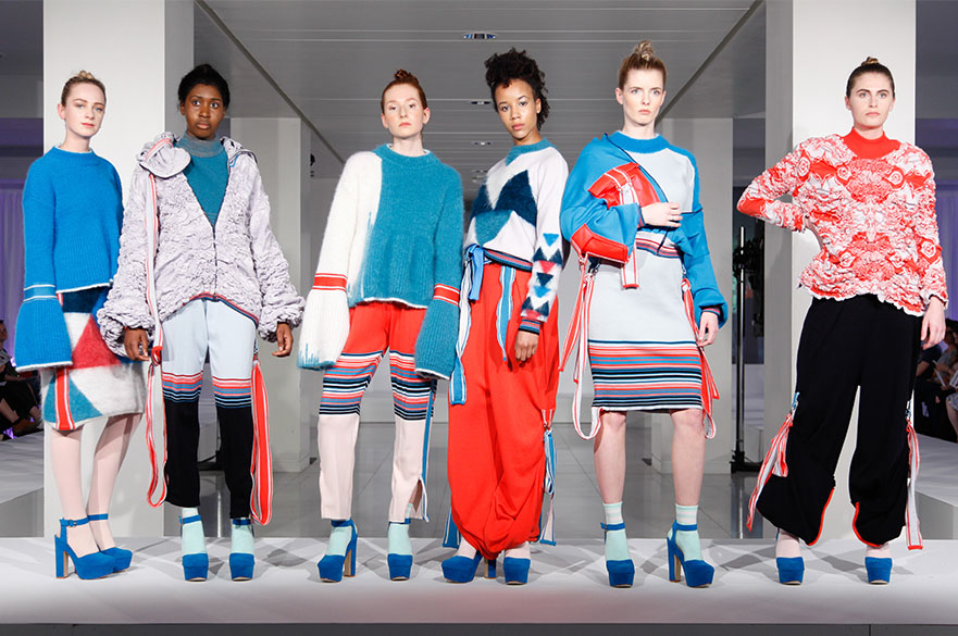 Models wearing knitwear garments by EIlish Pick