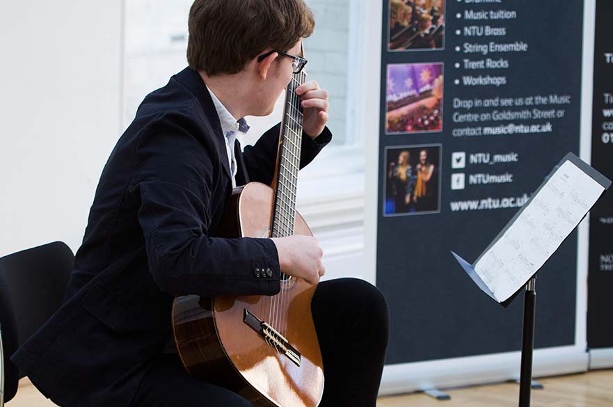 Guitar player at concert