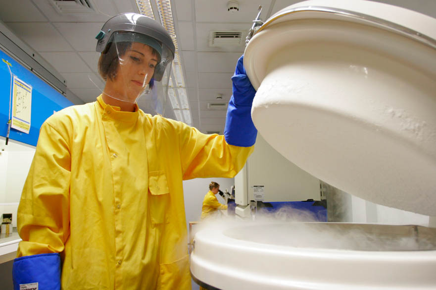 Student using scientific equipment