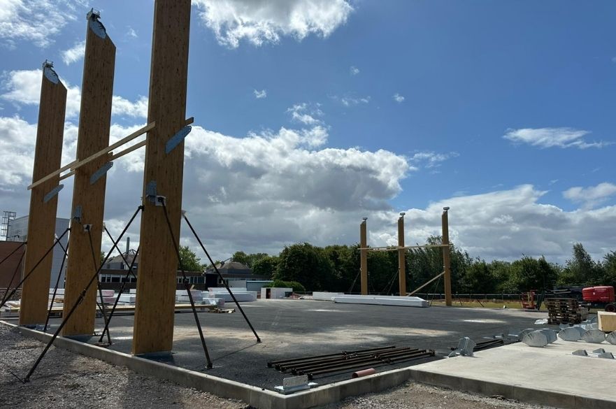 the new sports facility under construction