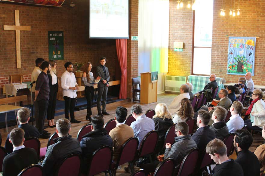 Students in church