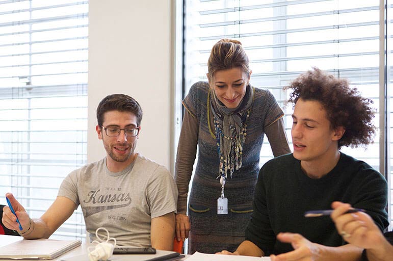 Teacher and students in class