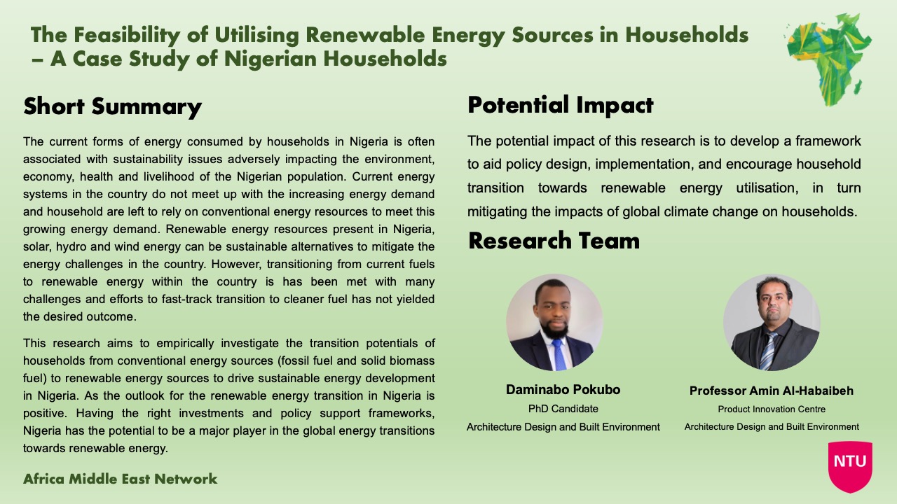 The Feasibility of Utilising Renewable Enegy Sources in Households - a case study of Nigerian Households
