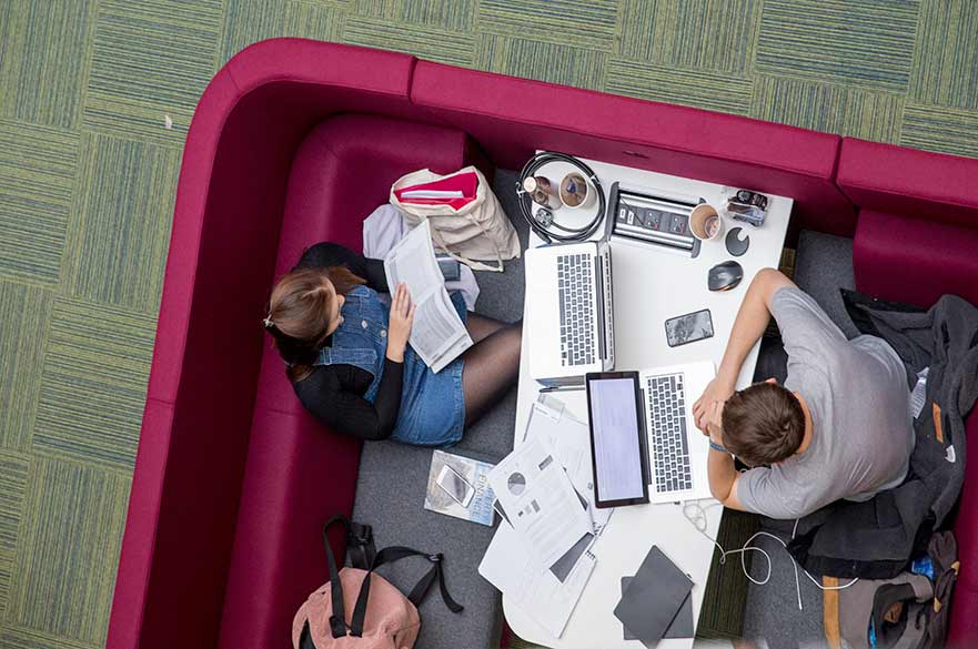 Students in Boots library