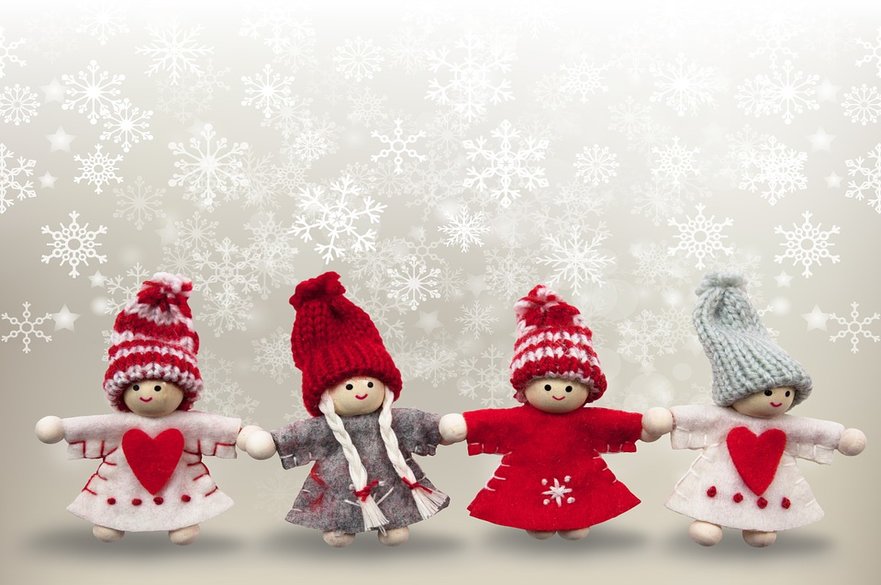 Wooden Christmas doll decorations