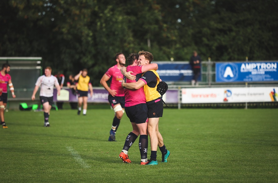 NTU Men's Rugby Union Players celebrate winning