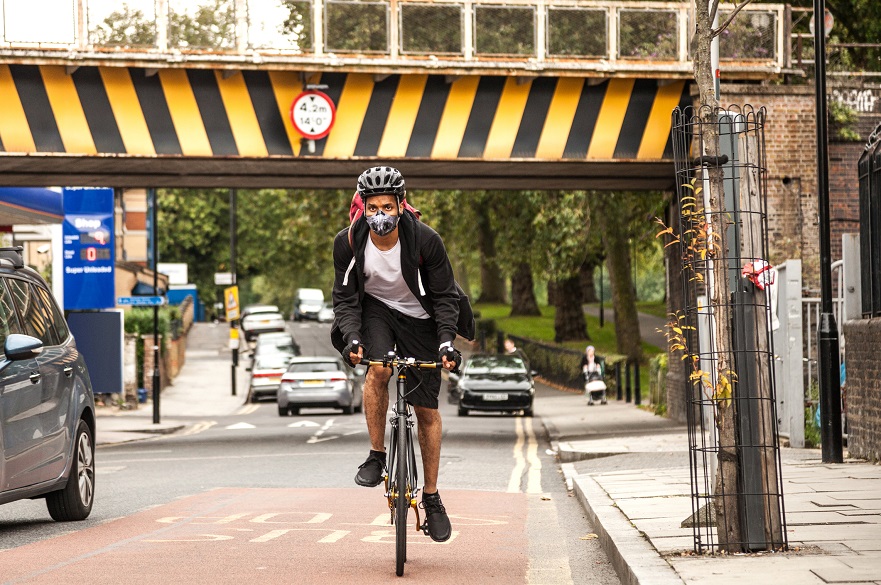 Cyclist on road