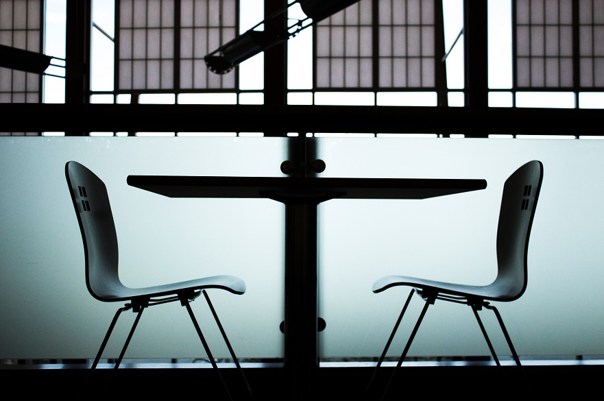 Desk with two chairs