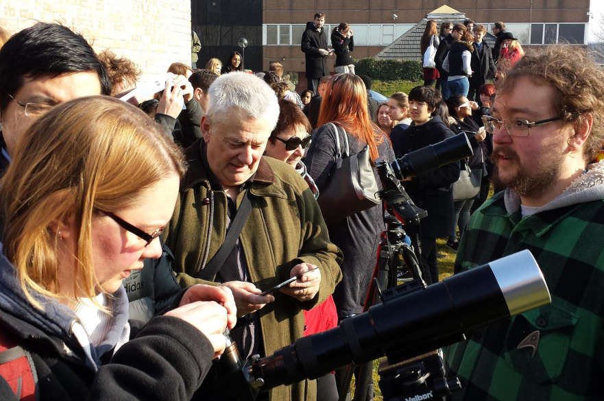 Observatory Visitors Observing the Sun