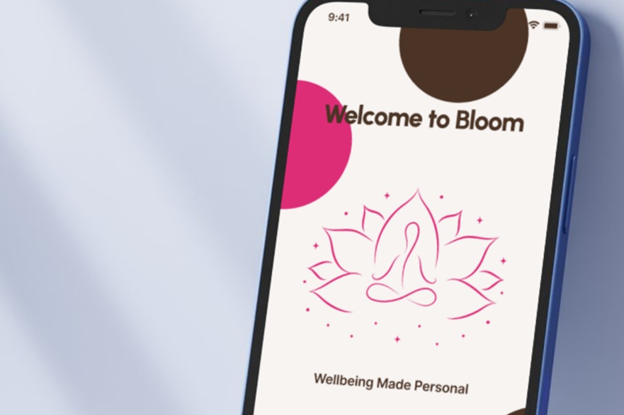 A mobile phone displaying an app called Bloom