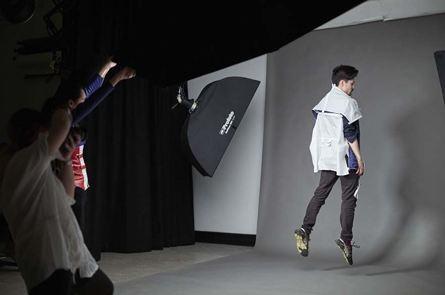 Students working in photography studio.