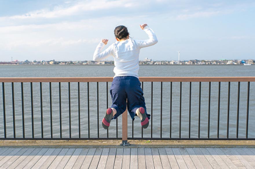 Woman jumping for joy