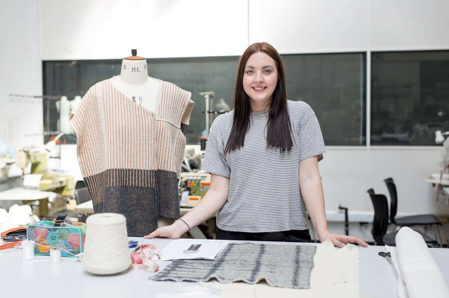 Fashion student in workspace