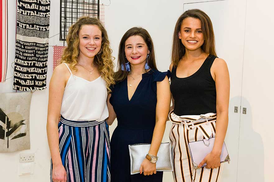 Textile Design students Katie Culpin, Phoebe Bonnel and Katie Small 