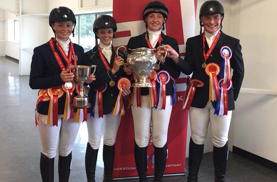 NTU Equestrian team with their trophies