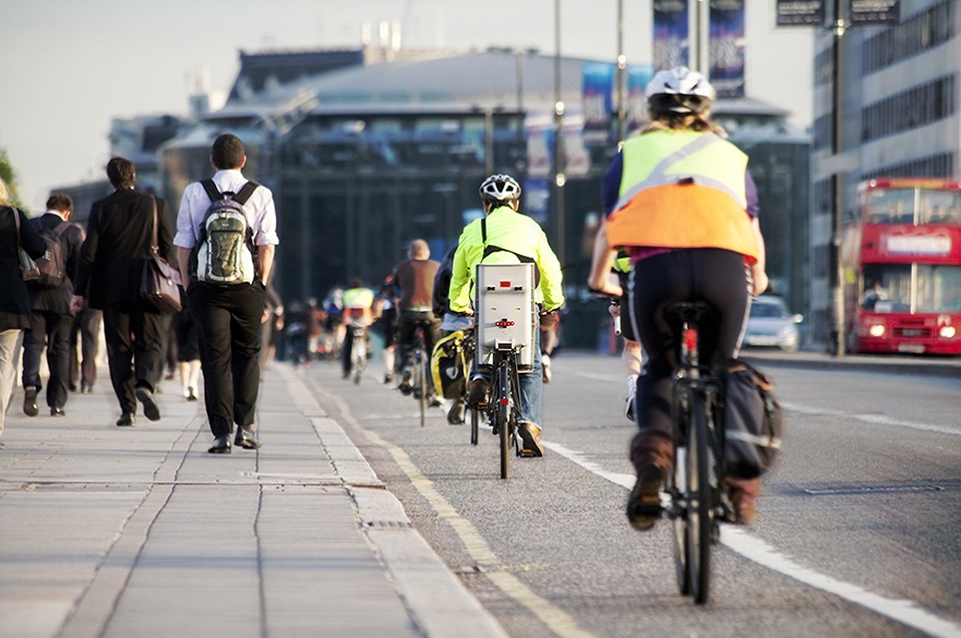 People cycling on a road