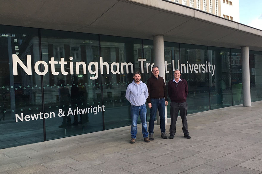 Kerry Truman, Nick Hooped (OCADU) and Jez Keeling at NTU