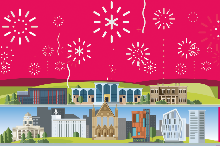 Graphic of NTU buildings