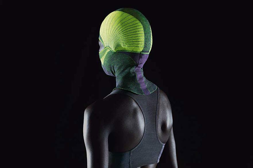 Rear of electric balaclava