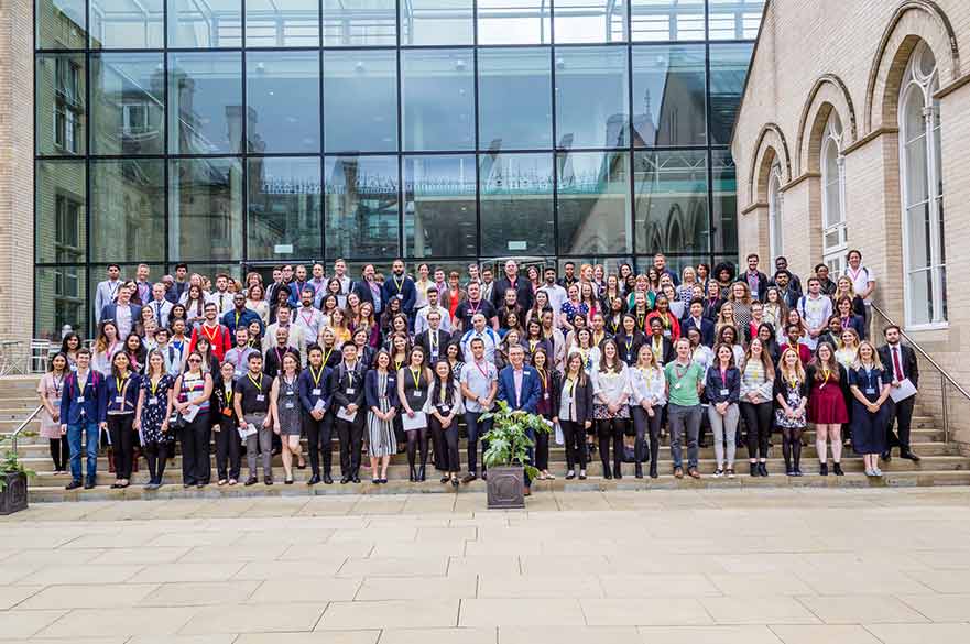 Group photo of graduates and employers from last year's scheme