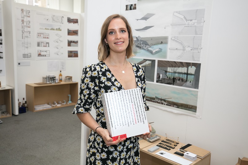 BA (Hons) Interior Architecture Robyn Hutton pictured with her work at #NTUDEGREESHOW 