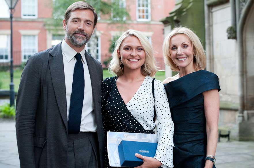 Lead judge Patrick Grant, student Alice Beadle and Anne Davies. Courtesy Rachael Connerton Photography.