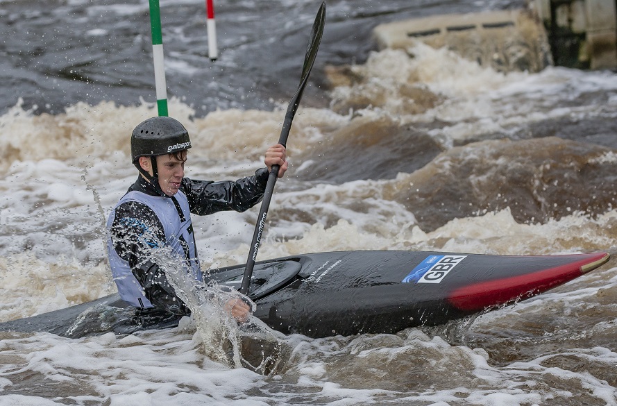 Kayak athlete in action 