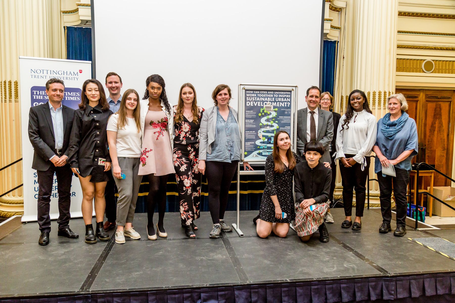 Winning team on stage for the European and SMART cities challenge showcase