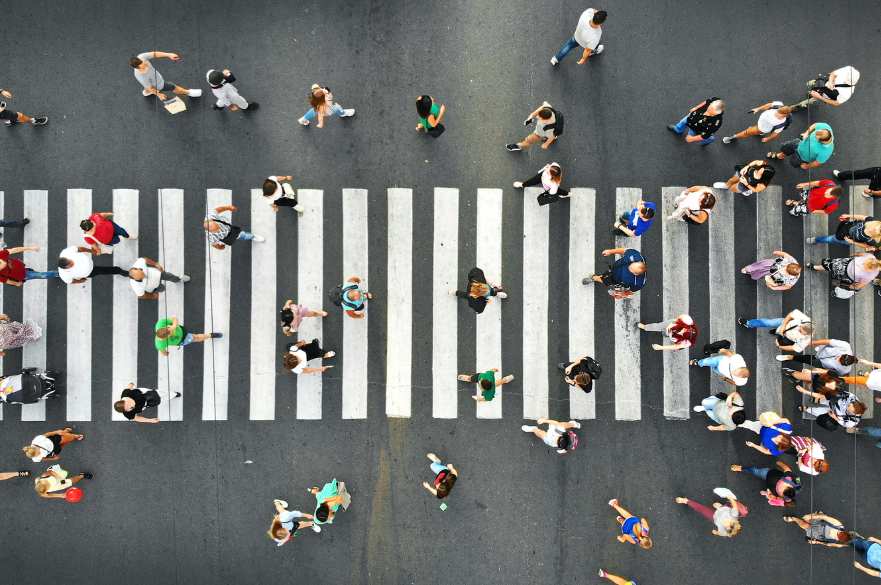 people on zebra crossing