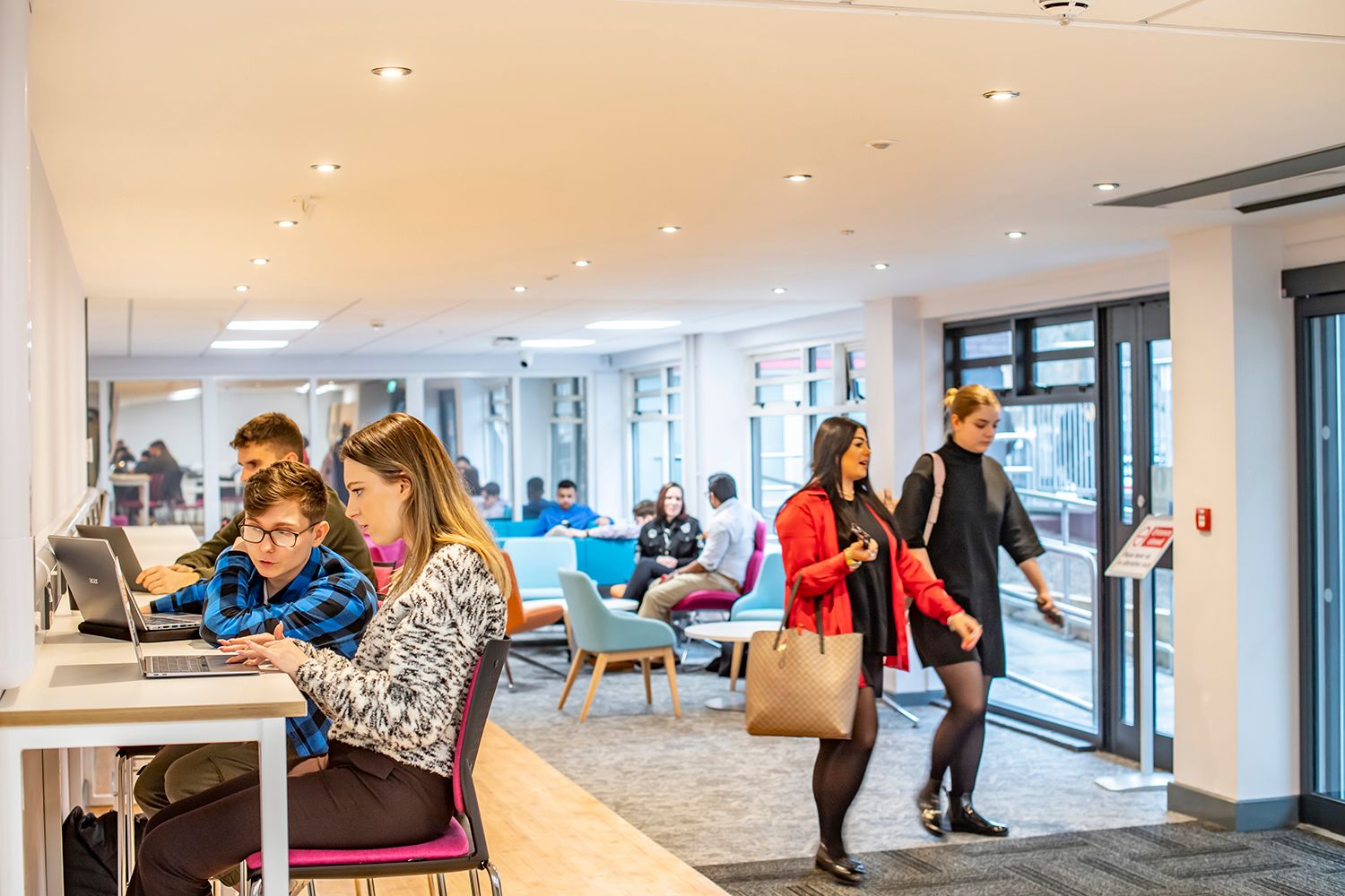 The social space in our new media labs on the city campus