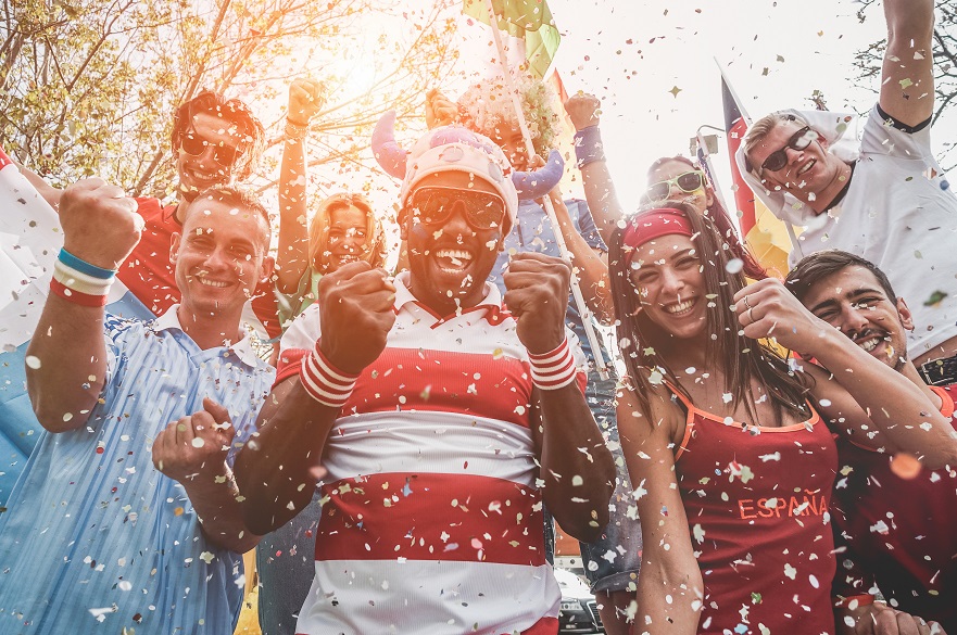 Group of football fans