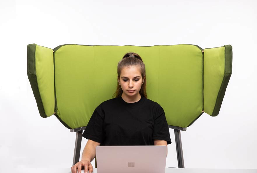 Woman working on her laptop