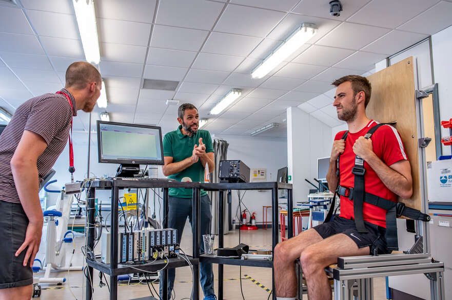 Three people working on a health and fitness project