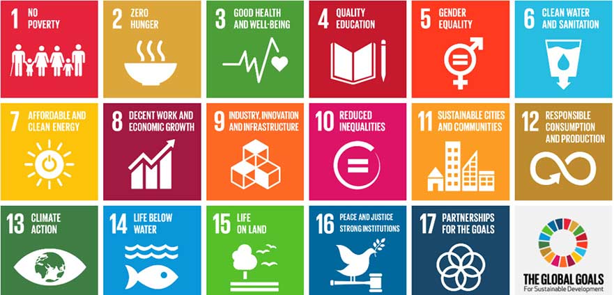Grid showing the Global Goals for Sustainable Development