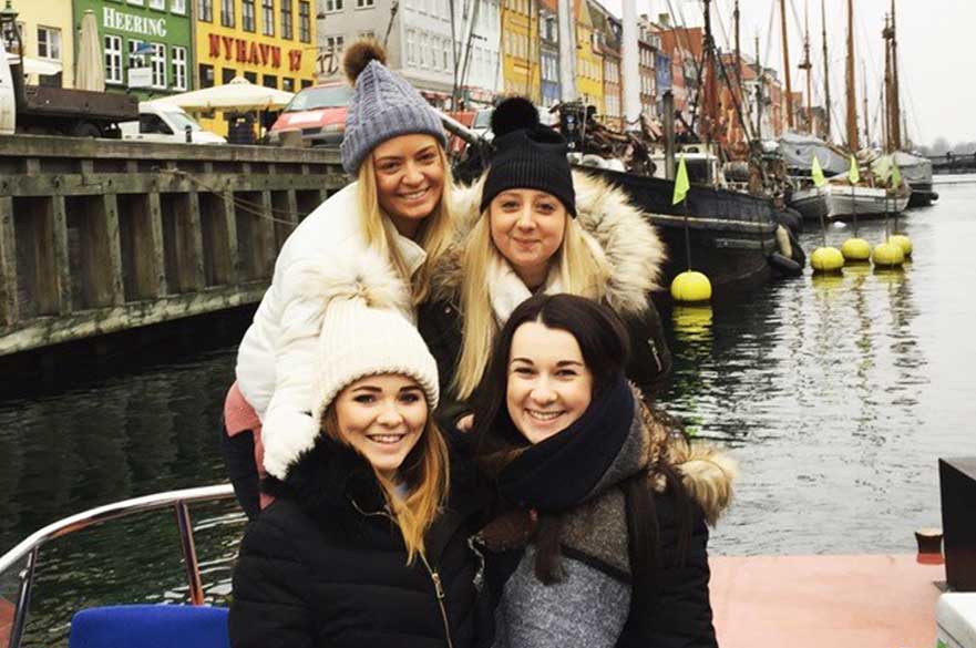 Students at Nyhavn in Copenhagen.