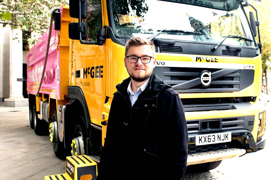 Thomas James with a McGee truck