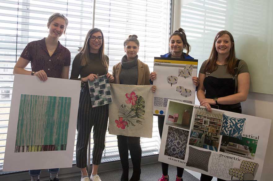 DFS design project shortlist students with their designs