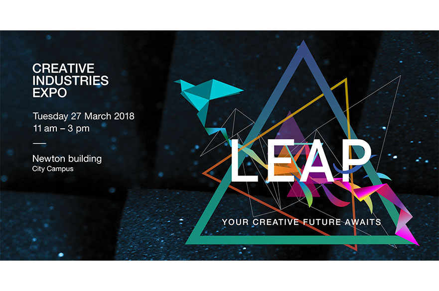 The LEAP visual developed by the MA Graphic Design students 