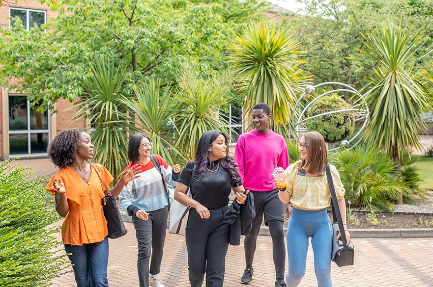 Students walking