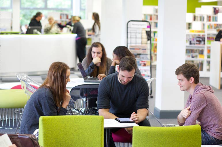 Students in Clifton Library